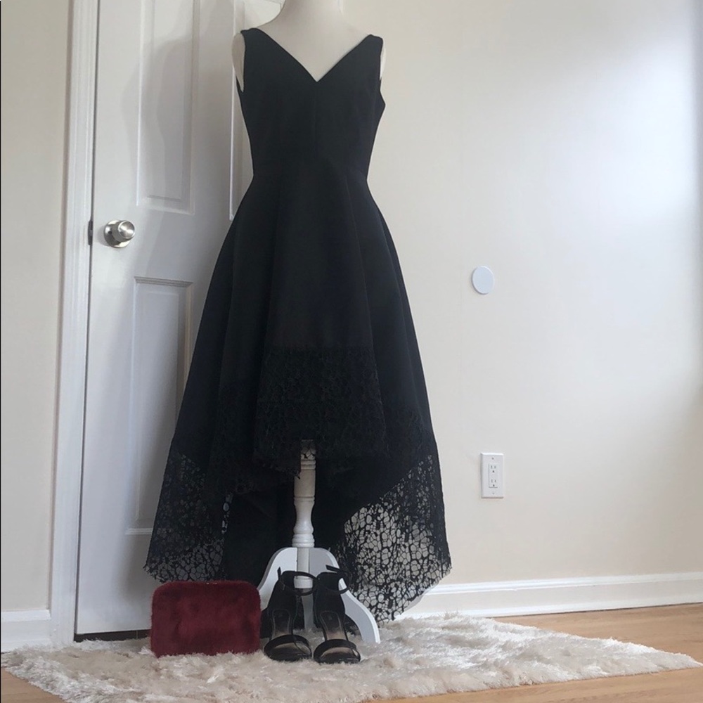 New! Black Betsy & Adam High-Low Ballgown Dress - Picture 5 of 5